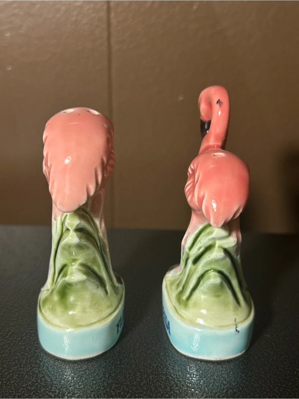 Florida Pink Flamingo Salt and Pepper Shakers - Ceramic Home Accent